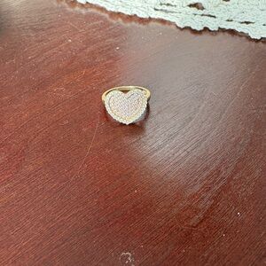 10k SolidGold Heart Ring CZ